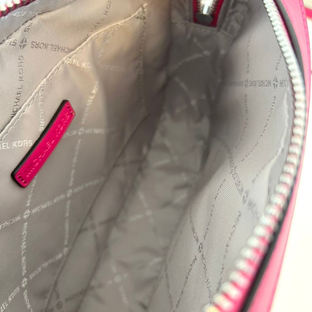 Michael Kors Jet Set Large Ombré Signature Logo Crossbody Body Bag Dragonfruit - Picture 8 of 10